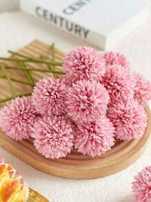 2 pièces/5 pièces Boule artificielle, Chrysanthème, Boule brodée, Décoration de mariage, Vase de maison, Décoration, Salle à manger, Salon, Chambre à coucher, Arrangement floral de table de chevet, Fleur tenue par la mariée, Fleur de poignet, Matériau de fleur de poitrine, Matériau de décoration de fête d'anniversaire, Cadeaux de la Saint-Valentin du Nouvel An, Décoration d'automne