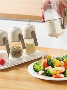 1pc Stylish Spice Storage Box, Home Kitchen Combination Storage Box, Seasoning Bottles, Monosodium Glutamate & Salt Jars