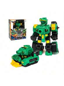 1pc Kids Transforming Robot Car Toy, Manually Transforms Into Airplane/Tank, Cartoon Robot Design, Educational Toy Gift For Boys Room Decoration Christmas Gifts Color Block Color Blocks - Multicolor - View 9