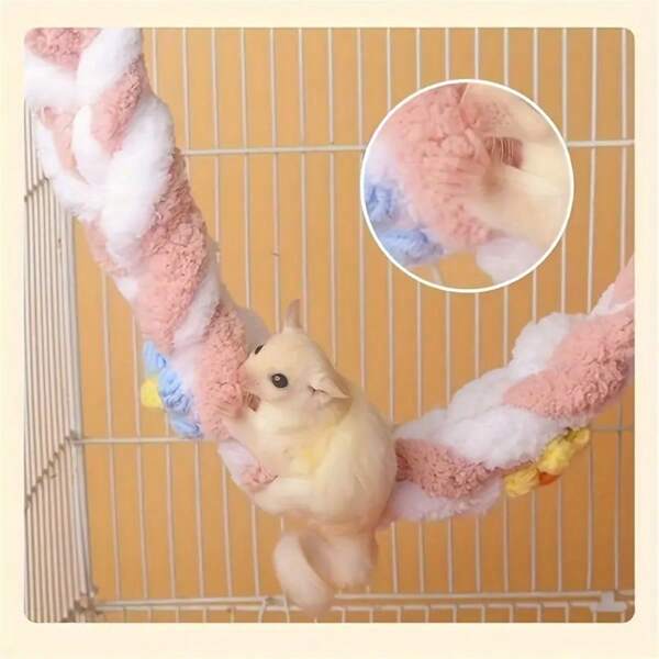 Corde d'escalade pour jouet d'animal de compagnie, balançoire de furet/hamster, corde tressée pour animal de compagnie, décoration de cage pour petit animal, balançoire suspendue pour animal de compagnie, corde d'escalade pour hamster
