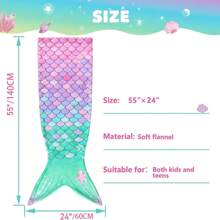 Soft, Warm And Comfortable Mermaid Tail Wearable Blanket, Suitable For All Seasons - Great For Cars, Sofas And Gifts