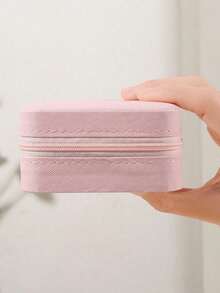 2pcs Small PU Leather Travel Jewelry Storage Box, Jewelry Display Box With Mirror, Double Layer Portable Jewelry Storage Box - Multicolor - View 8