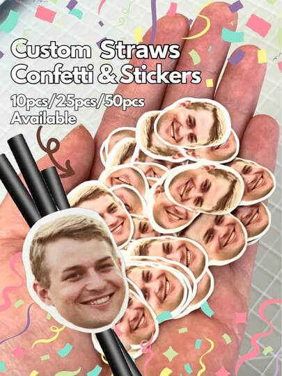 Gesichtsconfetti, Gesichtsstrohhalme. GLÄNZENDE OBERFLÄCHE, Mehrere Optionen verfügbar, Multifunktional, Schimmelresistent, Dekorativ, Wiederverwendbar, Selbstklebend, Exquisit, Stilvoll, Hochwertig, Niedlich, Modern, Individuell, Einzigartig, Personalisiert, Ideale Geschenke für ihn, Ideale Geschenke für sie, Freundin, Freund, Vater, Mutter, Familie, Freunde, Küche, Esszimmer, Schlafzimmer, Büro, Wohnzimmer, Zuhause, Garten, Teeraum, für Jahrestage, für Geburtstage, als Einweihungsgeschenk, zur Graduierung, Muttertag, Graduierung