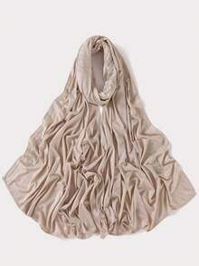 1pc Women's Solid Color Satin Floral Print Rhinestone Scarf, Fashion Elegant Soft Breathable Jersey Headscarf - Multicolor - View 22