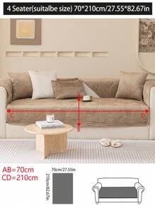 1 pièce Housse de coussin de canapé en peluche, couverture de canapé minimaliste moderne antidérapante, protecteur de canapé en polaire épais lavable toutes saisons anti-poussière, couleur café, convient pour canapé d'angle, chambre à coucher, bureau, salon