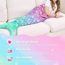 Soft, Warm And Comfortable Mermaid Tail Wearable Blanket, Suitable For All Seasons - Great For Cars, Sofas And Gifts