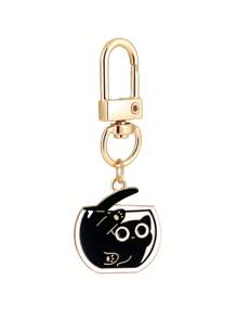 1 Stück Süßer Schlüsselanhänger aus Zinklegierung mit Katzen-Design, niedliches ausgelassenes Kätzchen Anhänger Accessoire für alle Jahreszeiten