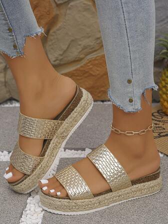 Woven Casual Women Slippers, Fashion & Versatile