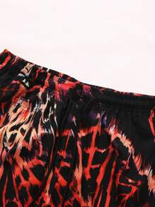 Men's Summer Double Layer Outdoor Sports Printed Woven Shorts