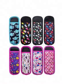 1pc/4pcs Reusable Popsicle Bags,Polyester Popsicle Bag, Popsicle Insulation Cover, Ice Pop Sleeves, Frozen Popsicle Holder Cover, Freeze Pop Holder Tubes, Multicolor Ice Pop Pouch, Summer Products, Household Items, Non-Food Contact, Washable Cartoon Ice Pop Sleeves - Random Style, Kitchen Dining Utensil Accessory