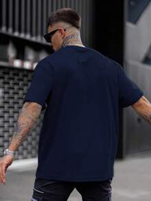 Áo thun nam tay ngắn cổ tròn màu trơn phong cách thường ngày GRDR - Màu xanh hải quân - Xem 8