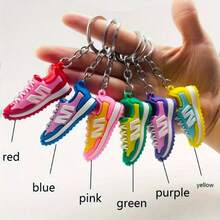 1pc Vibrant And Colorful Sports Shoe Styling Keychain - Covering Multiple Colors Such As Red, Blue, Pink, Green, Purple, Yellow, Etc. - A Fashionable Accessory For Sneaker Enthusiasts - Multicolor - View 10