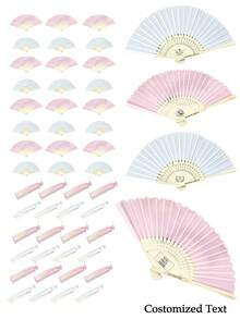 1/5/10支装白色/粉色夏季8英寸竹制真丝折扇，含欧根纱袋和卡片，适合婚礼宾客、婴儿派对、新娘送礼会、生日礼物、派对回礼——优雅折扇配礼品袋，色彩缤纷，可爱迷人，趣味十足，卡哇伊风，千禧年复古风，时尚百搭，男女皆宜，休闲百搭，可定制，个性化，独一无二，是送给他的理想礼物，也是送给她、男朋友、女朋友、家人、朋友的理想礼物，女士发饰。 - 彩色 - 查看 8