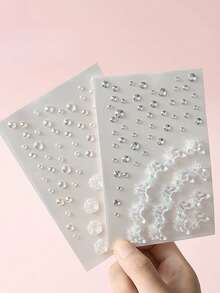 1pc Vintage Transparent Holographic Rose & Butterfly Crystal Diamond Decals For DIY Phone Case, Camera, Nail Art Decoration,School Supplies,Back To School