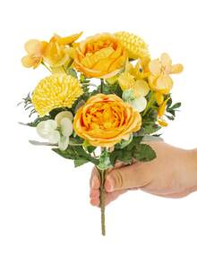 1PC Romantic Artificial Peonies Ball Chrysanthemums Flowers Fake Plants Plastic Centerpieces Bride Holding Bouquet For Spring Autumn Wedding Vase Arrangement For Mother's Day/Father's Day/Festival Birthday/Party Accessories/Wedding/Room/Home/Kitchen/Bedroom/Living Room/Table Decoration/Bride's Bouquet/Outdoor Garden Decorations