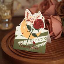 6 Different Styles: Rose, Fresh Flowers, 3D Greeting Cards, Flower Shop, Birthday Wishes, Message Cards, Teacher's Day, Mother's Day, Thanksgiving Cards, Holiday Couple Greeting Cards, 12 Flowers Gift Cards School Supplies, Back To School