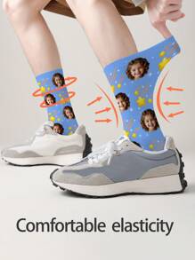1 Pair Custom Face Socks, Custom Photo Sock, Custom Printed Socks, Personalized Funny Face Socks, Custom Picture Socks, Put Any Face On The Socks, Anniversary Gift, Valentine Gift, Birthday Gift, Wedding Gift