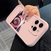 1pc Pink Car Pattern Phone Case, UV Printed Phone Protective Shell With 360 Degree Full Protection, Compatible With IPhone Apple 11 12 13 14 15 16 Pro Max XR X/XS 7 8 Plus SE Mini & Series, Personalized & Creative Design Waterproof Shockproof Anti-Fall Scratch Resistant
