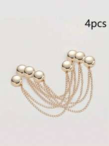 2 pezzi di fermagli magnetici regolabili di colore nero opaco per pantaloni e polsi, realizzati in lega resistente, con catena rimovibile, adatti per sciarpe, scialli, fasce per capelli, pantaloni e magliette, ferma-orlo regolabile per magliette, accessori di moda multiuso per stringere indumenti e cinture