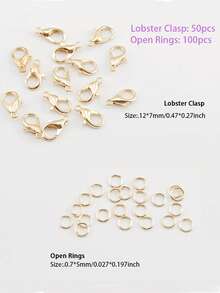 DIY 珠宝制作套件：多功能 60/150 件锌合金龙虾扣和跳环，适用于项链、手链等