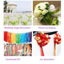 1 Roll X 25 Yards White Satin Ribbon, DIY Rose Flower Material Silk Satin Ribbon For Cake Decor, Gift Wrapping, Weddings, Parties, Bows