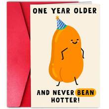 1Pc Fun Birthday Card For Her Him - One Year Older And Never Bean Hotter – Gifts For Women, Men, Friends, Besties, BFF, Colleagues, Coworkers, Girlfriend, Boyfriend - Witty Pun, School Supplies,Back To School