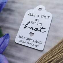 100pcs 4"X7" Personalized "We Joyfully Wed" Wedding Favor Labels, Thank You - Large Hollow Heart Label - View 9