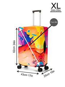 GUSTELL 1 Piece 18-29 Inch Tie-Dye Mixed Color Pattern Polyester Luggage Cover, Stretchable, Foldable, Washable, Scratch-Resistant Suitcase Protector, Portable For Travel, Vacation, Business Trip, Unisex Travel Accessories Summer Travel Essentials Vacation Holiday Back To School