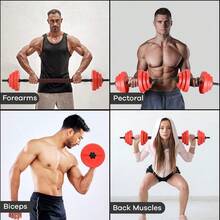 20kg Weights Dumbbells Set, 2 In 1 Adjustable Dumbbells Pair Barbell Weights Set For Men Strength Training, Weight Lifting, Bodybuilding Dumbells Free Weight Set Men And Women - 1 - View 1