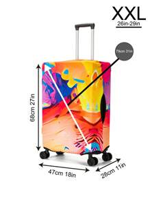 GUSTELL 1 Piece 18-29 Inch Tie-Dye Mixed Color Pattern Polyester Luggage Cover, Stretchable, Foldable, Washable, Scratch-Resistant Suitcase Protector, Portable For Travel, Vacation, Business Trip, Unisex Travel Accessories Summer Travel Essentials Vacation Holiday Back To School