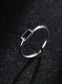 1pc Cross-Border Best Seller December Birthstone Fashion Silver Ring With Cubic Zirconia, Stackable Design Suitable For Daily Wear