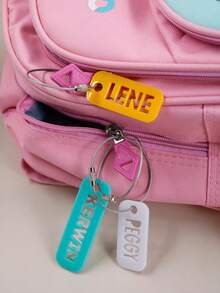 1/2 pezzi di targhette personalizzate con nome, portachiavi in plexiglas personalizzati, etichette bagagli personalizzabili per borse, zaini, squadre sportive, regali, rosa/blu/bianco/arancione, decorazioni per borse