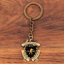 2pcs Counter-Strike Vintage Shield Logo Key Chain, Gift For Backpack, Birthday, Holiday, Perfect Gift - Multicolor - View 4