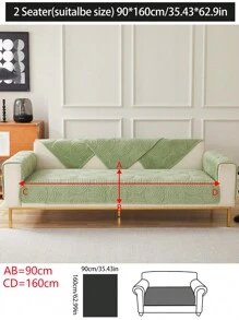 1pc Sofa Cushion Cover, Modern Minimalist Non-Slip Sofa Throw Blanket, All Season Machine Washable Dust-Proof Thick Plush Couch Cover, Green Living Room Decor Gift, Washable Non-Fading Soft Plush, Pet Friendly Fit L-Shaped Sofa And 1/2/3/4 Seats, Adjustable For Bedroom