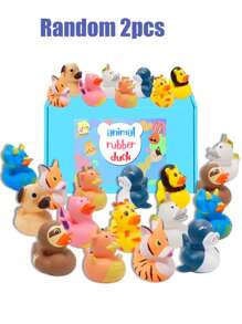 2/4/10 pièces L'assortiment le plus grand de canards en caoutchouc, jouets, cadeaux d'anniversaire et incitations pour le bain, activités estivales pour la plage et la piscine (aléatoire)