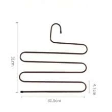 1Pc Stainless Steel Clothes Hanger, Creative S-Shaped Multifunctional Pants Rack, Wardrobe Storage Rack, Clothes Pants Storage Rack, Home Decoration Autumn Decoration Holiday Decoration Room Decoration-Black