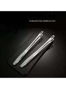 1pc/2pcs/3pcs/4pcs/6pcs 304 Stainless Steel Korean-Style BBQ Tongs For Household & Commercial Use, Thick & Extra Long For Steak And Food Gripping