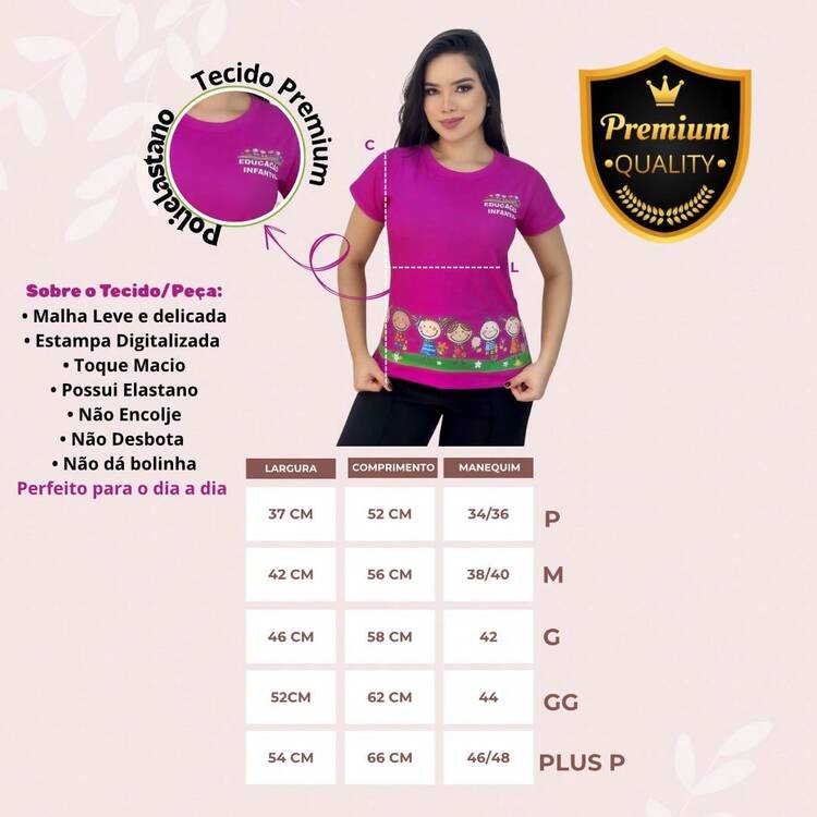 Camiseta Educadora Tshirt de Professora              Avental Educação Infantil  Dia a Dia - Preta e Verde - Visão 6