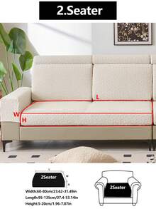 1件装弹力沙发套，四季通用防滑防溅全覆盖加厚面料沙发座垫套，可水洗米色时尚防尘防污家居装饰宠物友好型保护套，适用于卧室、办公室、客厅和L型沙发（1/2/3/4人座）。 - 米色 - 查看 16