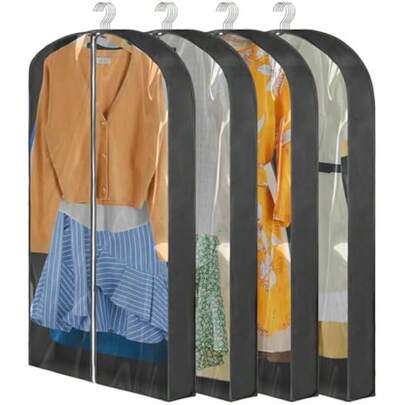 Clothes Storage Bag With Zip 60 X 100cm Hanging Coat Storage Bag Suit Bags And Garment Covers For WardrobeSuit & Dress Hanging Bags