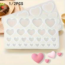 1/2/5pcs Set Heart-Shaped Silicone Mold, DIY Chocolate, Fondant, Cake Decoration Baking Mold