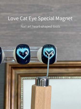 annies 2pcs/4pcs/5pcs Nail Gel Cat Eye Magnetic Stickers, Multi-Functional Heart-Shaped Cat Eye Magnetic Nail Tool,Nail Supplies,Nail Tools,Nail Art Tools,Back To School,Nails,Nail Tools For Press On Nails