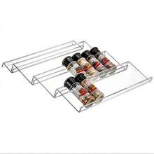 1pc/2PCS Spice Drawer Organizer Trays -Expandable, Acrylic, Custom Fit - Declutter Kitchen Drawers, Spice Jar Rack, Cabinets, Pantry