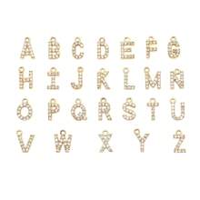 1pc New Fashion Pave Zirconia Initial Heart Pendant Golden Stainless Steel Lip Chain Necklaces For Women