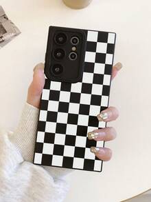 Cute Black And White Checkerboard Pattern TPU Fashion Checkerboard Phone Case Checkerboard Phone Case 360 Degree Protection Lens Protection Matte TPU Frosted Phone Case Compatible With IPhone & Galaxy 16 16 Pro Max 16 Pro 16 Plus Phone Case Case 17 Pro Max Covers Cute Phone Case Spring Birthday Gift - Black and White - View 6