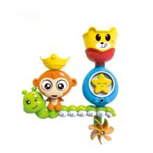 1PC Dinosaur Bath Toys For Toddlers, With Suction Cup And Spoon, Fun And Cute Cartoon Style, Features A Dinosaur Waterfall And Rotating Shower Spray, ABS Material, No Battery Required, Perfect For Bath Time Fun, Making It An Ideal Gift For Boys And Girls
