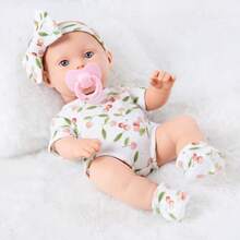 12 英寸婴儿娃娃逼真毛绒玩偶服装，2 件套服装，含头饰和袜子，是儿童的可爱柔软伴侣