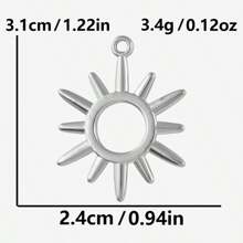 2pcs Minimalist Stainless Steel Heart & Asymmetric Geometric Sunflower Pendant Accessories, Necklace & Earrings Crafting DIY Jewelry Charms, Gold/Silver Plated