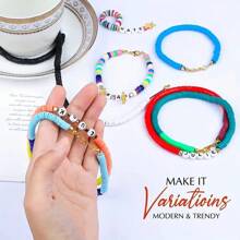 28 Colors Flat Round Polymer Clay Beads Craft Kit For Jewelry Making, Clay Spacer Beads For Bracelet, Necklace, Earring DIY, Suitable For Children And Adults, Includes Alphabet Beads
