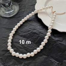 1 Stück 4m-12m Vintage französischer Perlenkette, simpler Choker mit zufälliger Perlenmenge